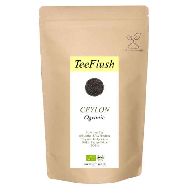 Ceylon Schwarzer Tee, Bio, Ernte 2024, Broken Orange Pekoe (Bop1), Teegarten Idulgashinna, Geschmack mild aromatisch, leicht süßlich mit einem leuchtend rötlicher Aufguss – Bild 4