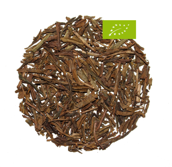 Houjicha Tee, Bio, Japan Grüntee, Ernte 2024, Präfektur Kagoshima, Tasse: Röstnoten mit etwas süßlichem Rauchcharakter